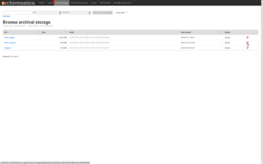 UM archival storage 1.0 - Archivematica